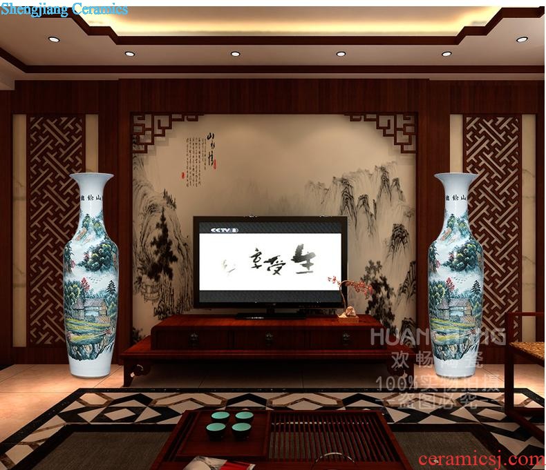 Jingdezhen ceramic hand-painted peony of large vases, sitting room of Chinese style household hotel courtyard decorations furnishing articles