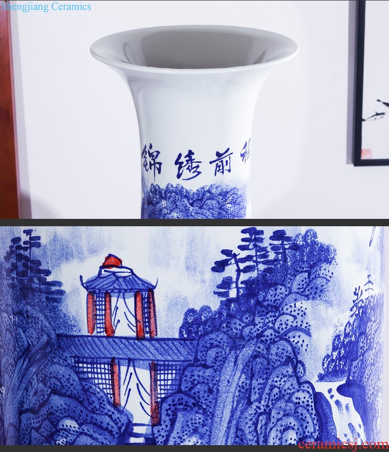 Sharply jingdezhen ceramics glaze of large vases, flower arranging furnishing articles sitting room porch decoration of Chinese style household is high