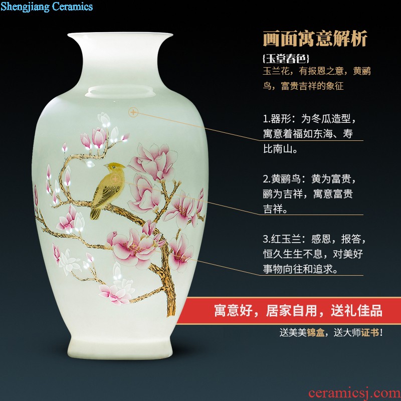 F001 jingdezhen ceramics China red tail bottle of large vase hotel furnishing articles sitting room adornment handicraft