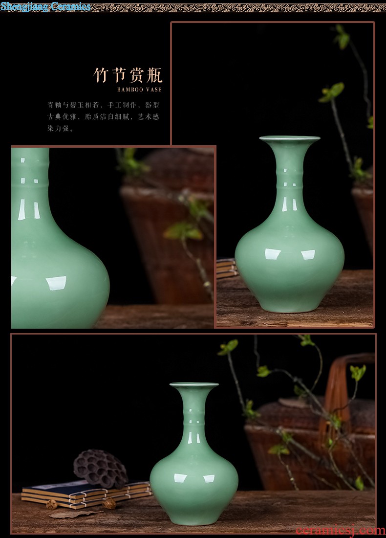 Jingdezhen chinaware lotus pomegranate vases, flower arrangement, zen new Chinese style household adornment rich ancient frame furnishing articles