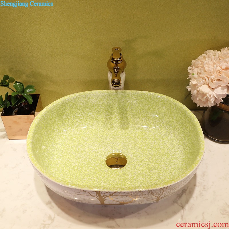 Retro ceramic toilet wash basin The stage basin sink European small household art basin of creative circle