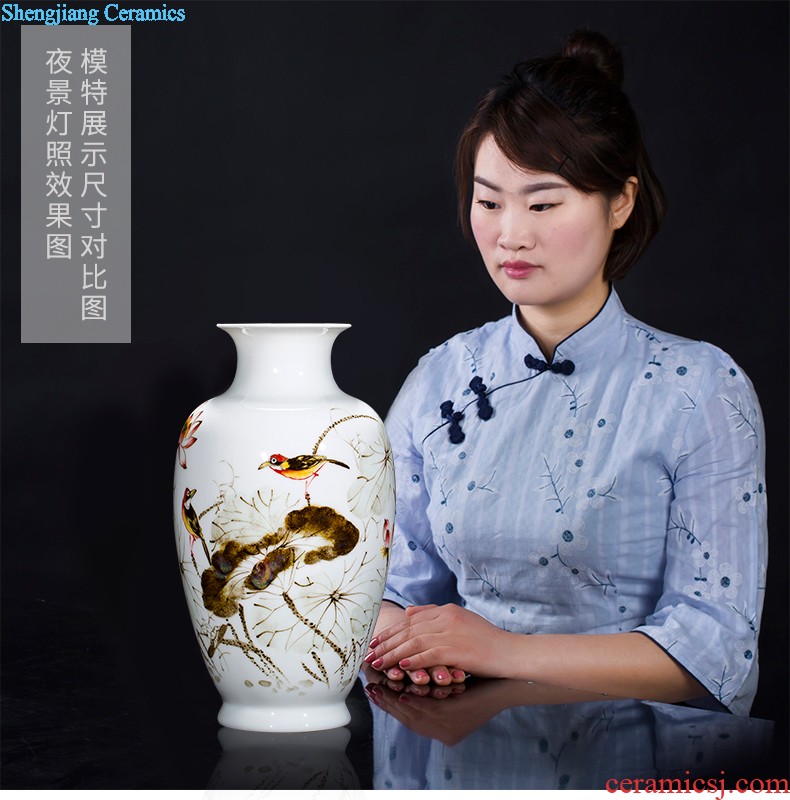 Famous master of jingdezhen ceramics hand-painted flower vase home sitting room porch TV ark adornment furnishing articles