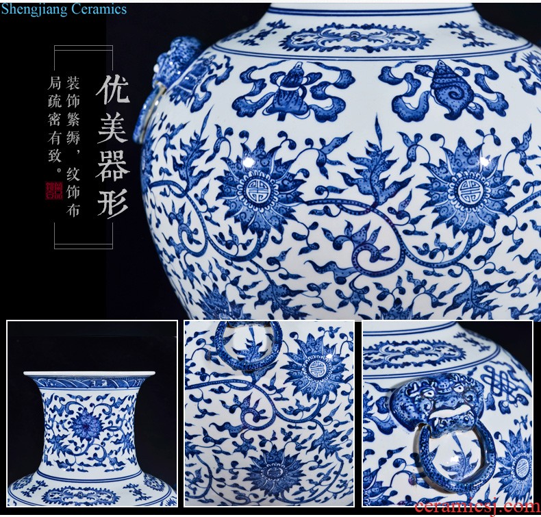 Jingdezhen ceramics hand-painted high copy qianlong bucket color flower vases, Chinese style household decorations collection furnishing articles