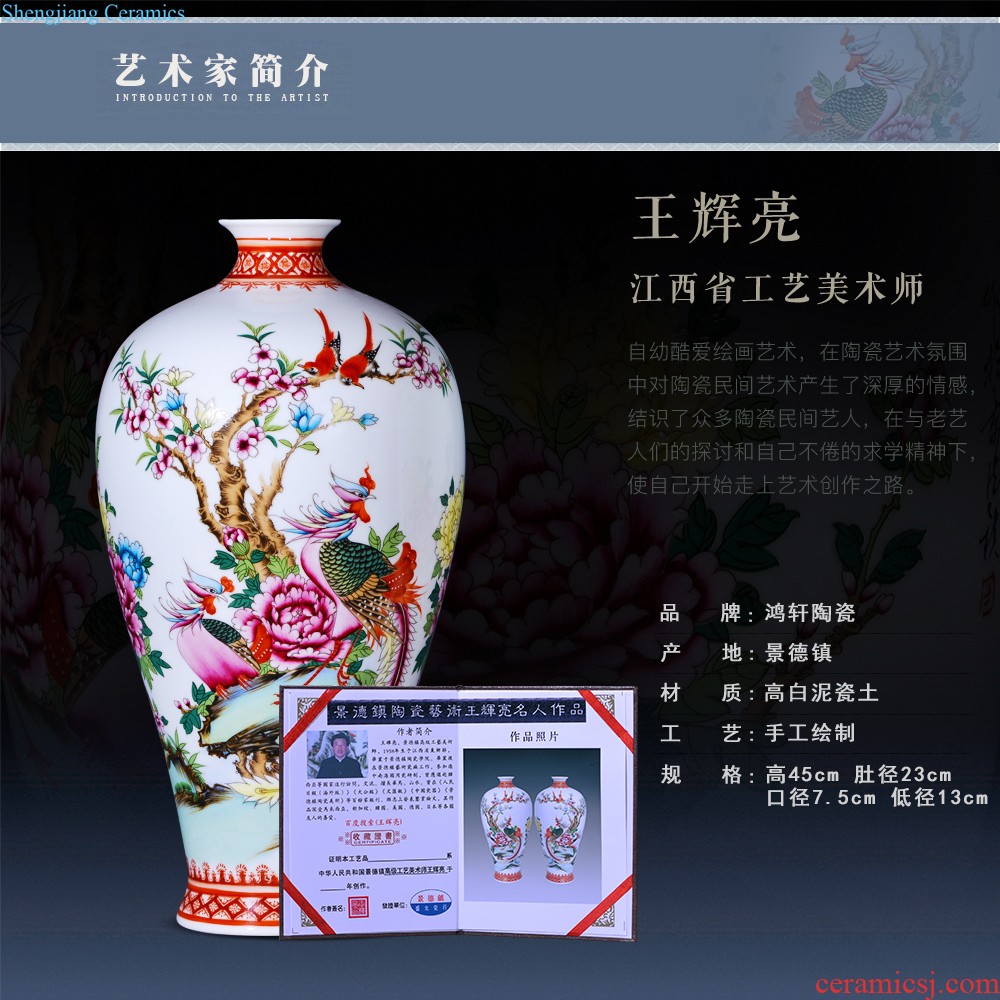 Jingdezhen ceramics vase hand-painted large gulp of new Chinese style household adornment porcelain vases, flower arranging furnishing articles