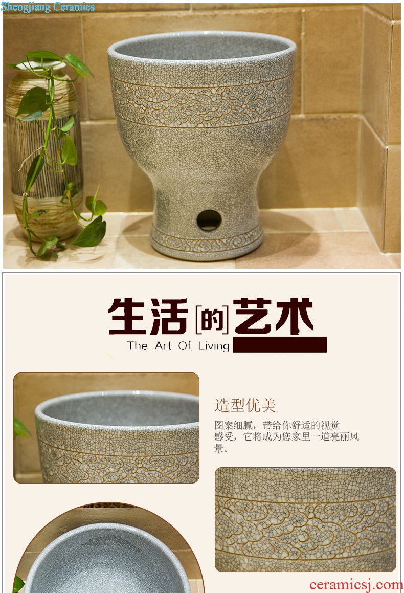 Koh larn, qi ceramic art basin mop mop pool ChiFangYuan one-piece mop pool diameter 40 cm archaize printing