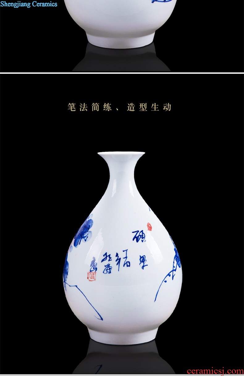 Jingdezhen ceramics hand-painted color ink every year more than the French vase hotel family sitting room adornment is placed