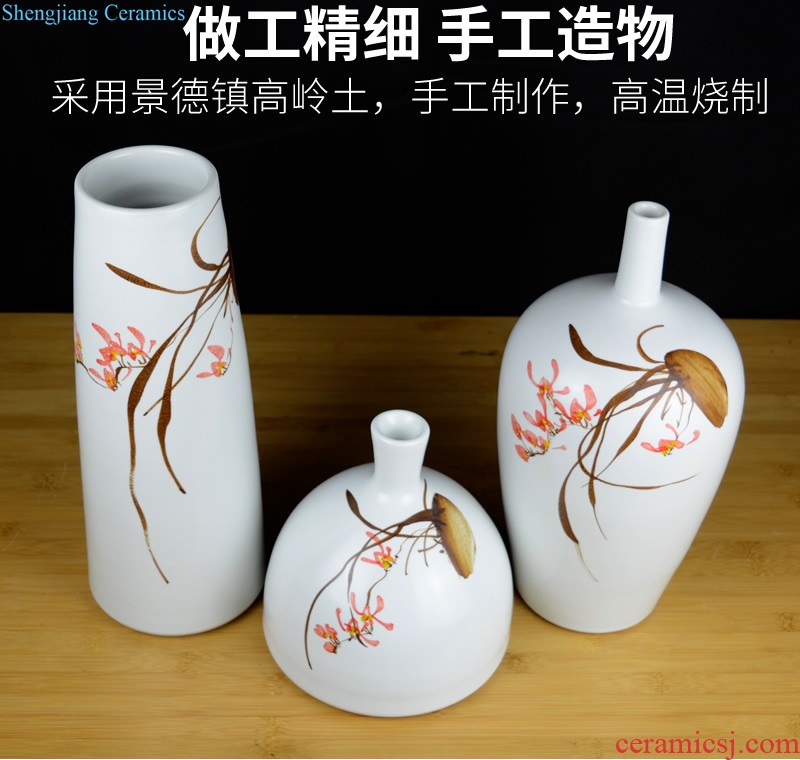 Jingdezhen ceramics hand-painted modern new Chinese vase flower arrangement sitting room home furnishing articles on your table