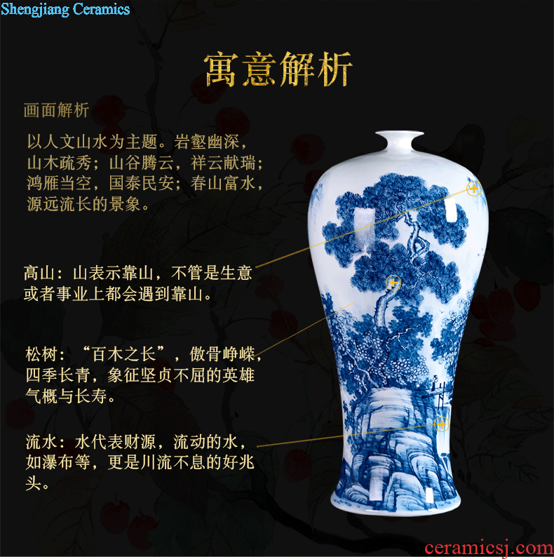 Famous master of jingdezhen ceramics hand-painted pastel landscape of large vases, Chinese style sitting room adornment is placed