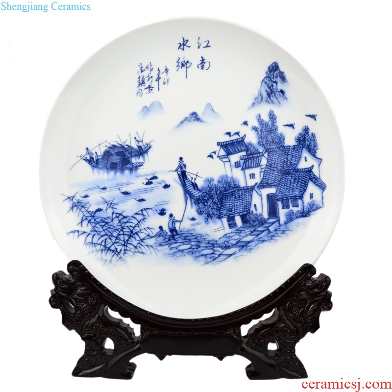 Jingdezhen ceramics Antique Chinese blue and white porcelain vase sitting room home flower arranging rich ancient frame handicraft furnishing articles