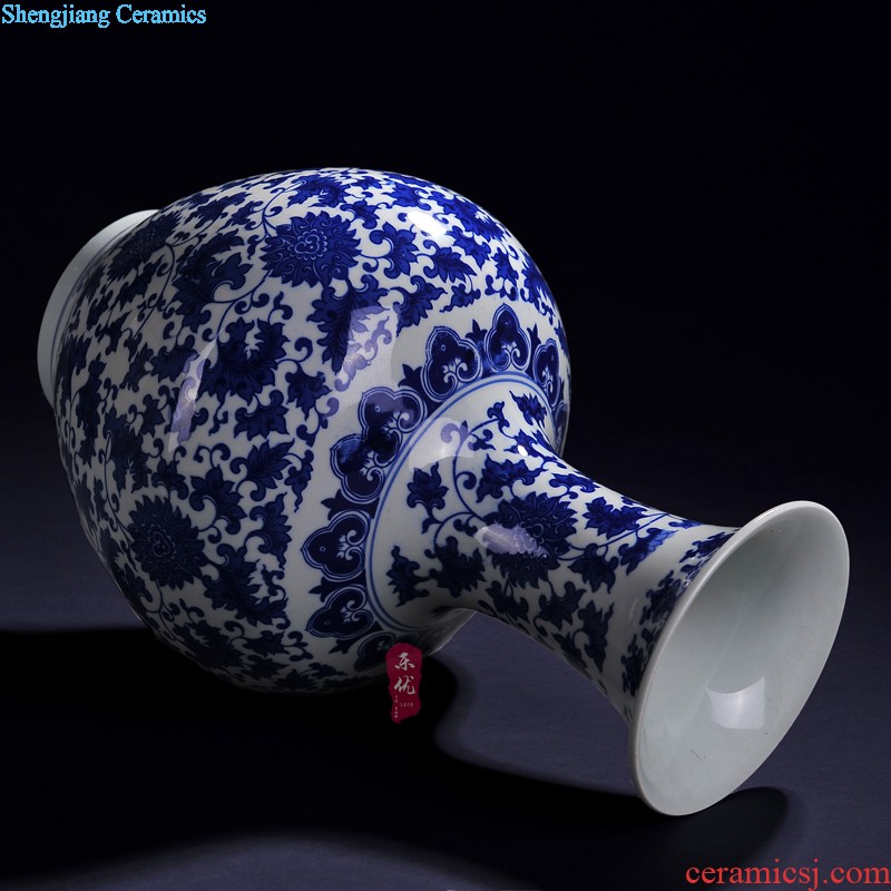 Jingdezhen ceramics Famous general hand-painted color glaze powder enamel pot vase handicraft furnishing articles in the living room