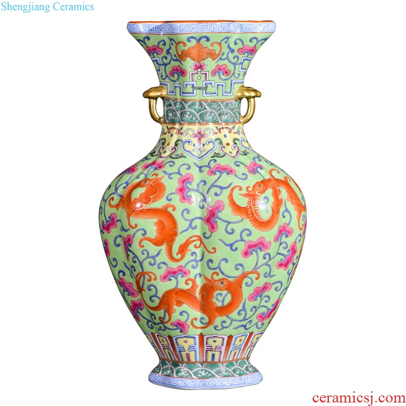 Jingdezhen ceramics and exquisite carving dried flower vase was blessed home sitting room decoration collection furnishing articles