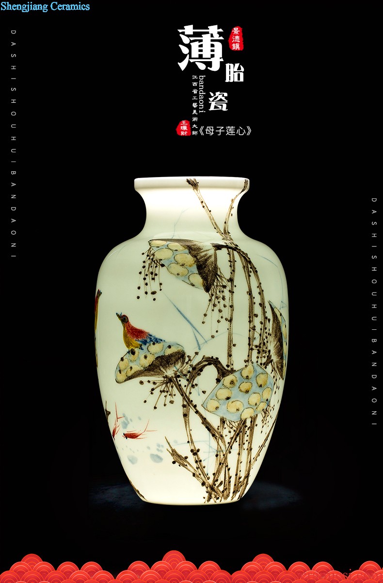 Jingdezhen ceramic vases, master of Chinese modern hand-painted thin foetus and exquisite home sitting room porch decoration furnishing articles