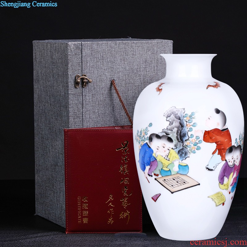 Jingdezhen ceramics furnishing articles hand-painted pastel Dutch rhyme vases, flower arrangement of Chinese style household adornment handicraft sitting room