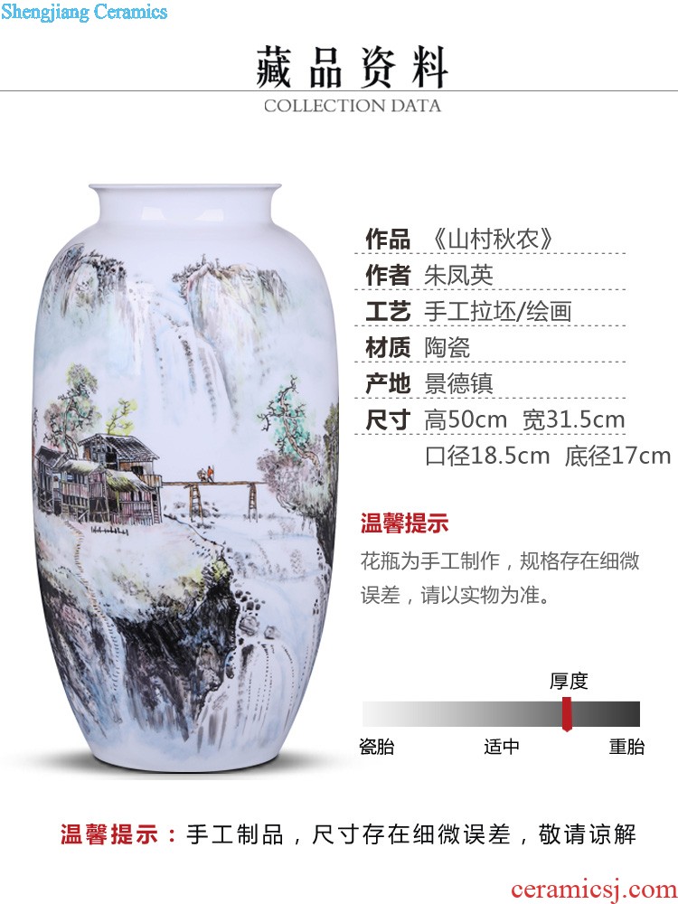 Jingdezhen ceramic crystal color red gold peony vases Contemporary household landing crafts are sitting room