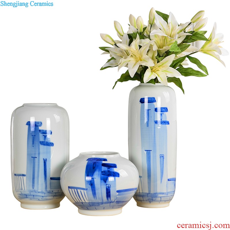 Jingdezhen ceramics hollow out of blue and white porcelain vases, flower arrangement modern furnishing articles aj60 sitting room of Chinese style household decorations