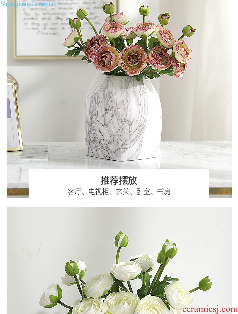 New Chinese style three-piece ceramic vases, flower arranging hand-painted TV ark place the sitting room porch place decorations