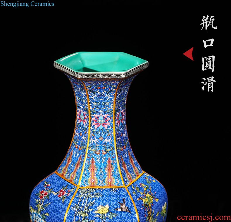 Jingdezhen ceramics of large vases, large hand-painted scenery sitting room of Chinese style household decorations manual quiver