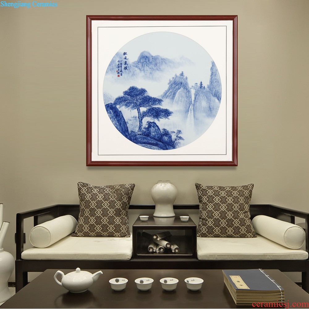 Jingdezhen ceramics porcelain plate painting adornment beautiful Chinese style household bedroom setting wall hang a picture