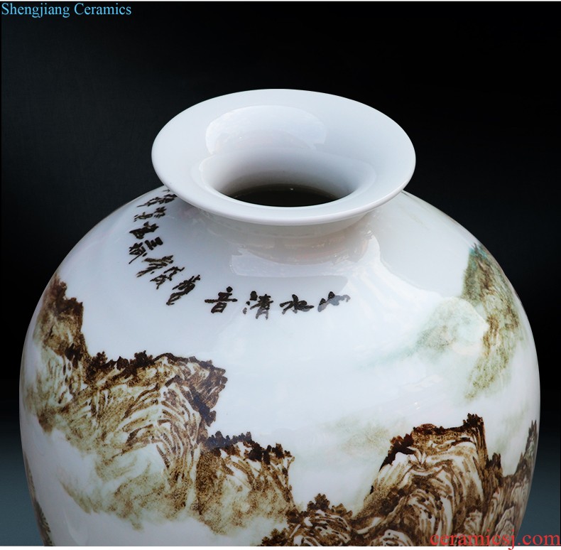 Master of jingdezhen ceramics hand-painted enamel vase thin foetus bamboo knife clay to contemporary sitting room adornment