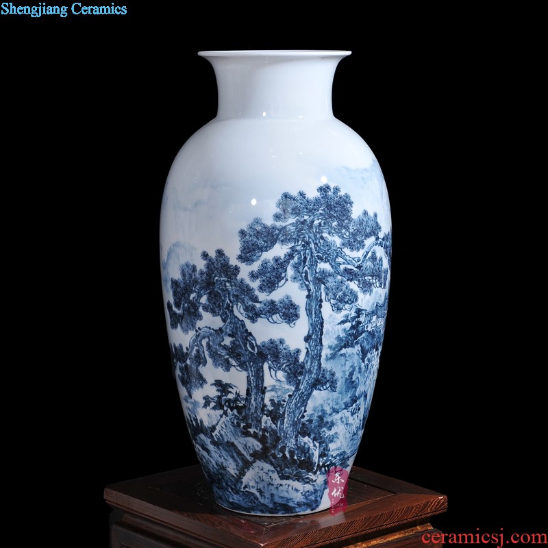 Jingdezhen ceramics thin foetus peony vases, large flower arranging device simulation flower household decoration crafts are sitting room