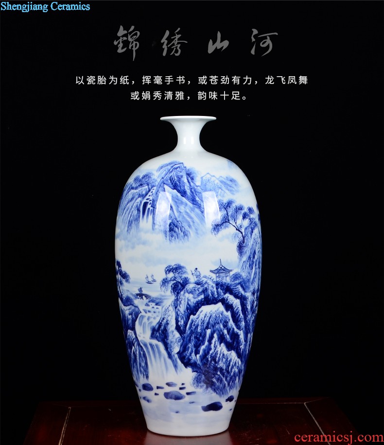 F001 jingdezhen ceramics China red tail bottle of large vase hotel furnishing articles sitting room adornment handicraft