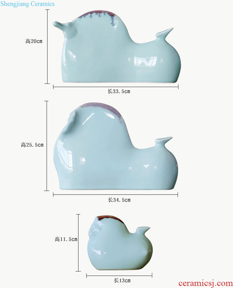 The rain tong household | hand knead shadow celadon porcelain bird Jingdezhen ceramics by hand furnishing articles process