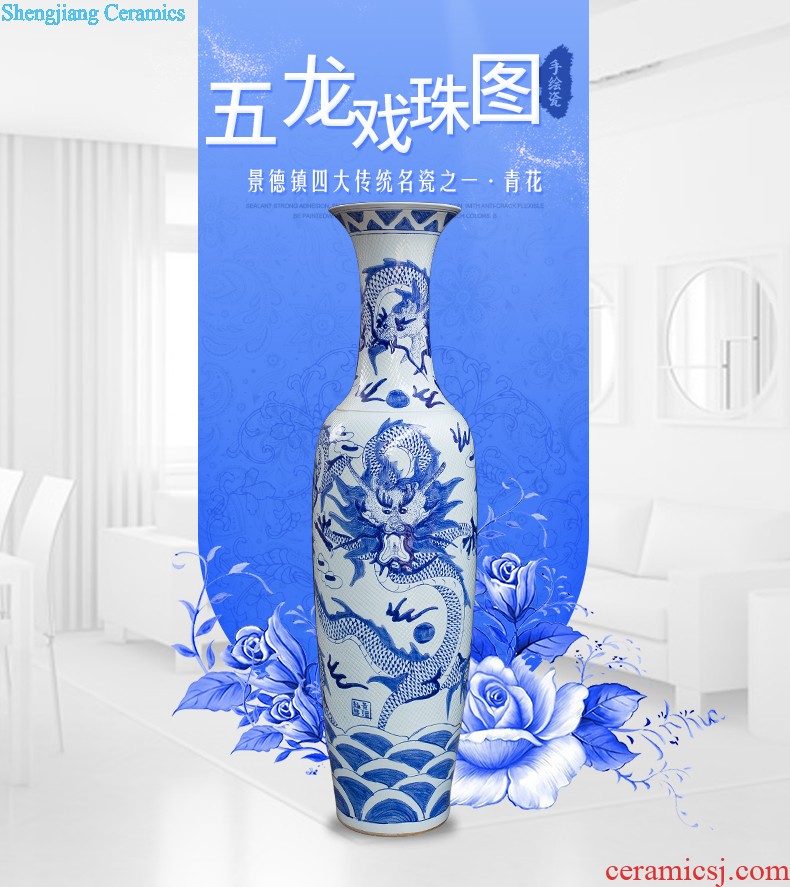 Jingdezhen ceramics vase pomegranate flower arranging machine of Chinese style household to decorate the living room TV ark handicraft furnishing articles