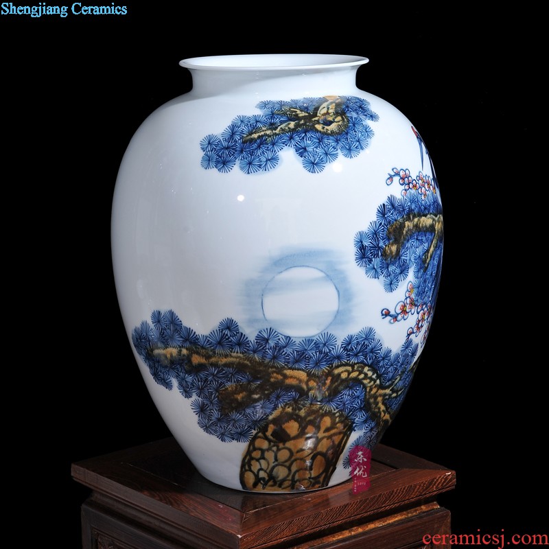 Jingdezhen blue and white porcelain and ceramic vase flower arranging living room place new Chinese style household act the role ofing is tasted crafts