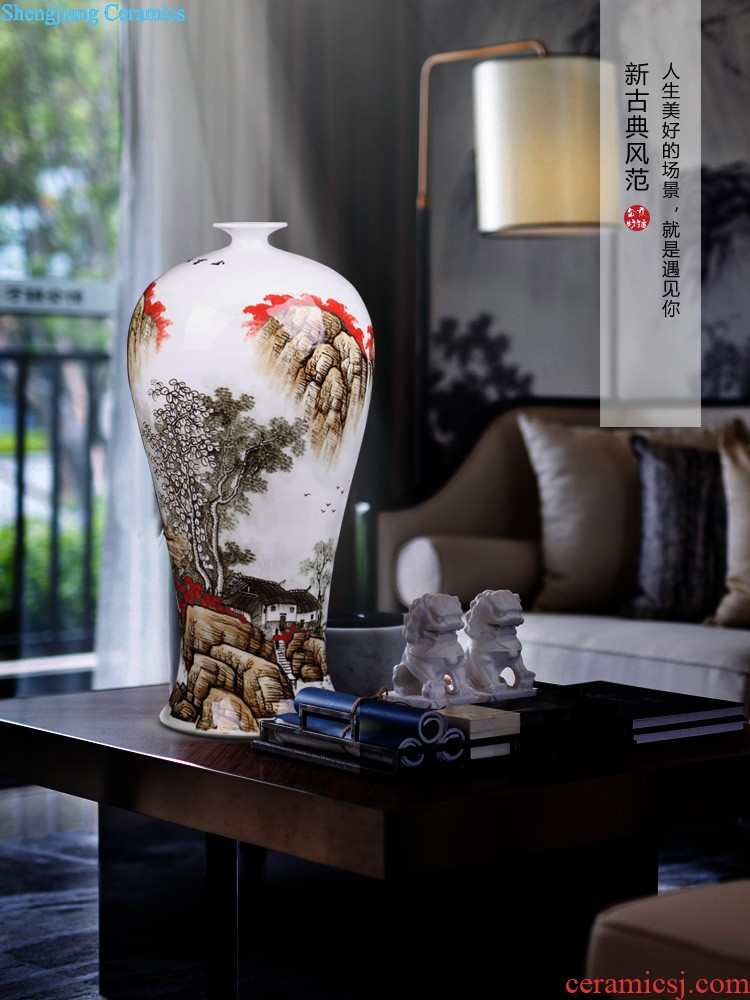 Jingdezhen ceramics antique blue and white porcelain bottle gourd vases, new Chinese style household rich ancient frame sitting room adornment is placed