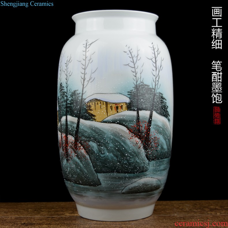 Jingdezhen ceramics Hand draw the general pot of color blue and white porcelain vase Large Chinese style living room porch place