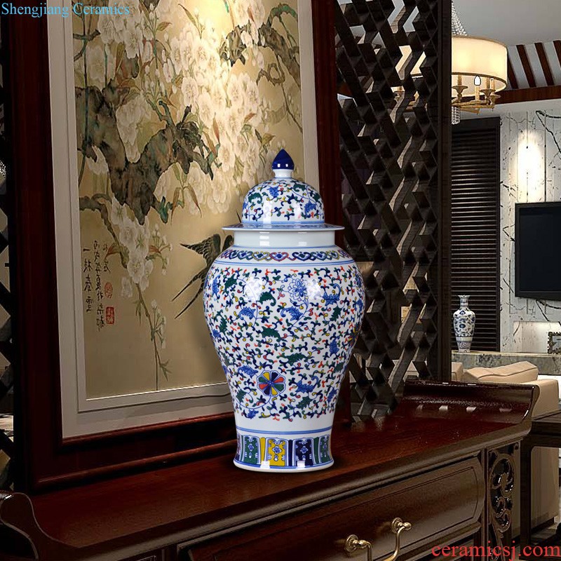 Jingdezhen ceramics hand-painted vases furnishing articles sitting room of Chinese style household wine porch TV ark adornment arranging flowers