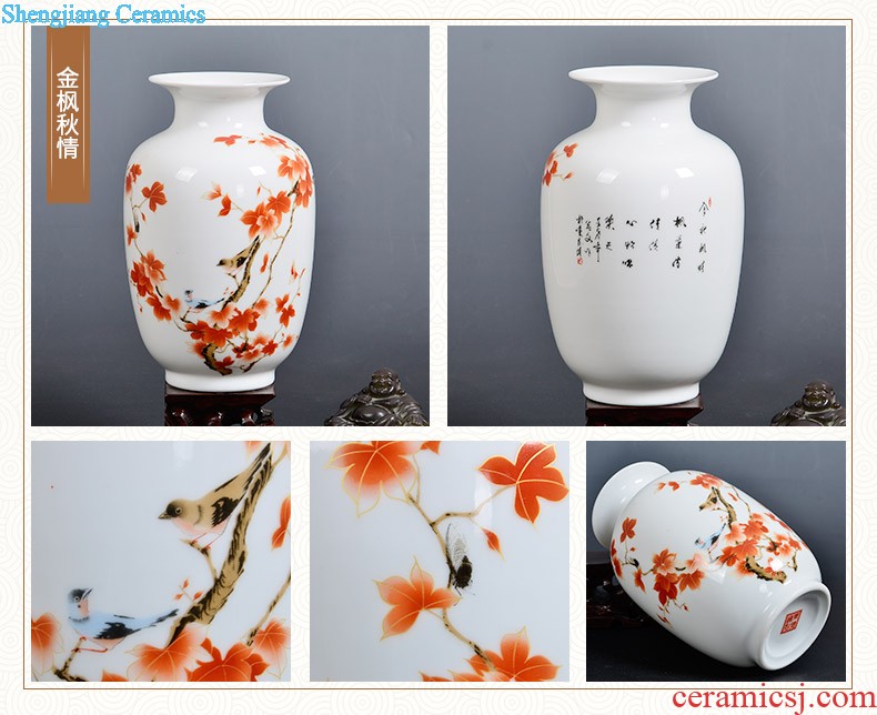 Famous jingdezhen ceramics powder enamel vase flower arranging place Chinese style household living room TV cabinet decoration process