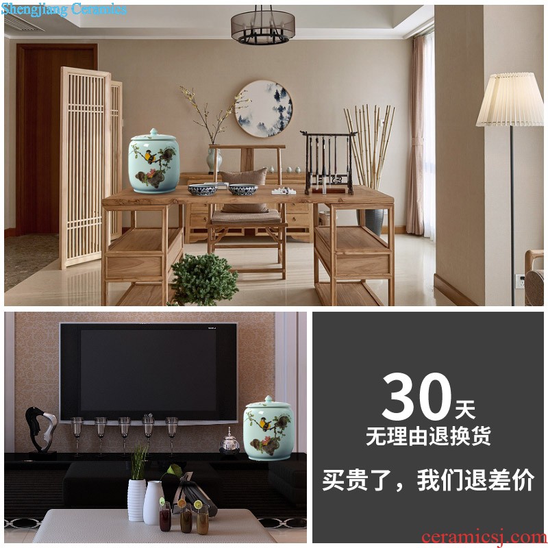 Jingdezhen ceramics furnishing articles Hand painted pastel wealth chun vases, flower The sitting room of Chinese style household ornaments