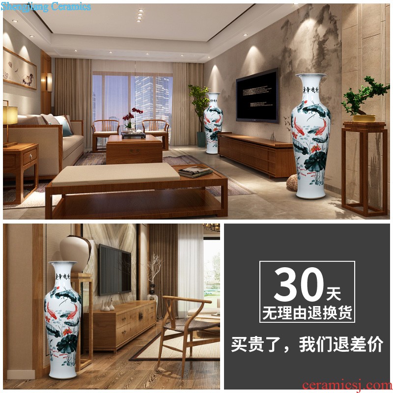 Jingdezhen ceramics Gold dragon pattern of blue and white porcelain vase Modern living room handicraft decorative furnishing articles