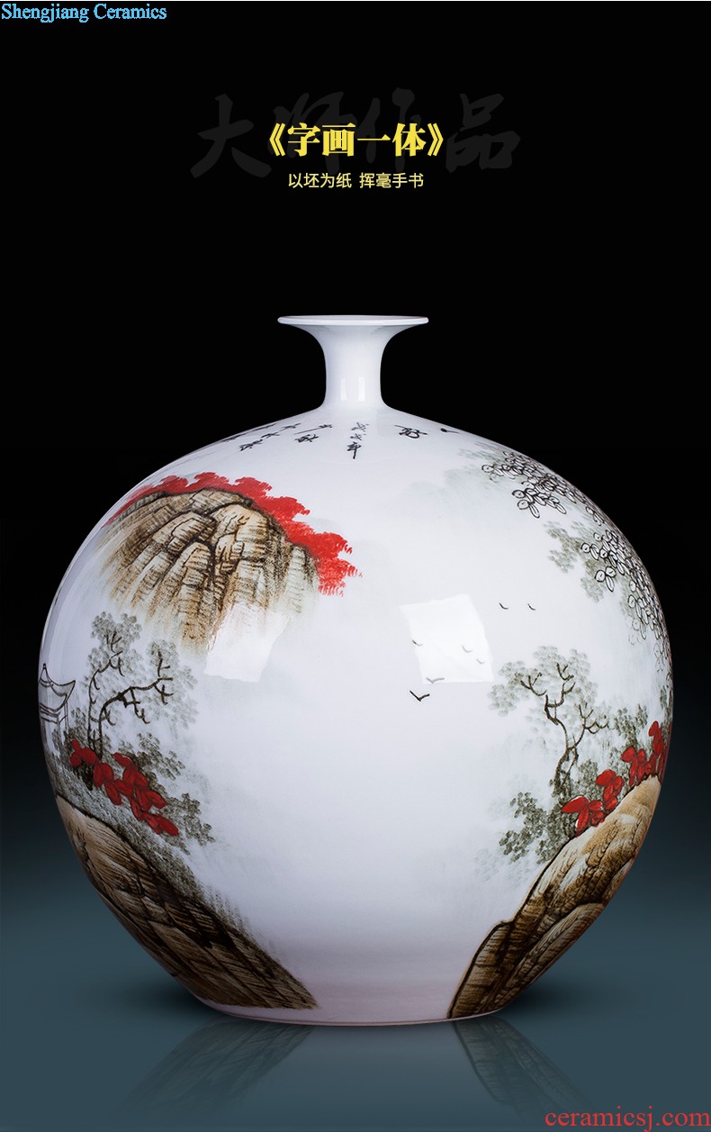 HP - 60 jingdezhen ceramics with a silver spoon in her mouth and household of large vases, flower arrangement sitting room porch decorate furnishing articles