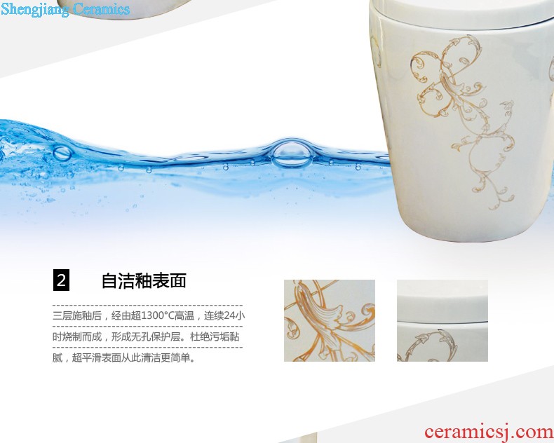 Koh larn, qi column basin sink lavatory pillar type ceramic floor bathroom sink LZ1147