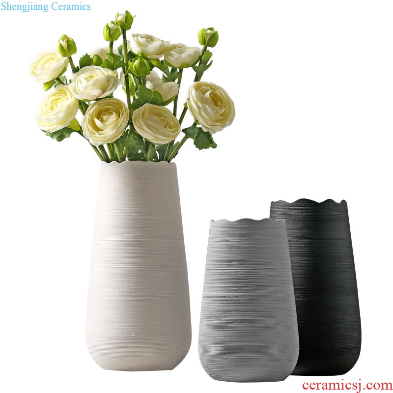 Vase furnishing articles flower arranging contracted sitting room small and pure and fresh household ceramic vase desktop Nordic flower vase decoration