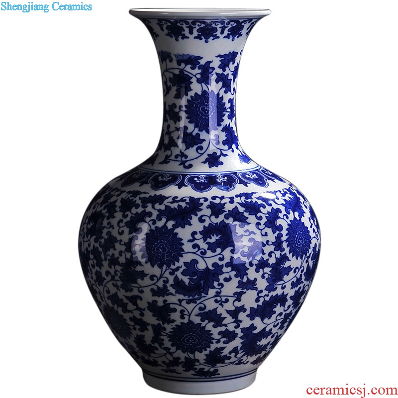 Jingdezhen ceramics Famous general hand-painted color glaze powder enamel pot vase handicraft furnishing articles in the living room