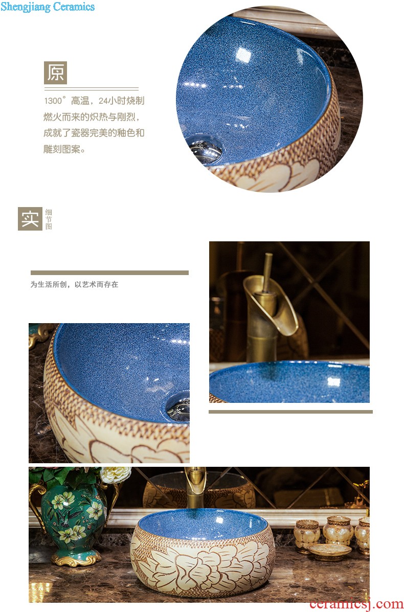 Koh larn qi stage basin sink ceramic lavatory hexagonal art to the basin that wash a face imitation marble basin toilet