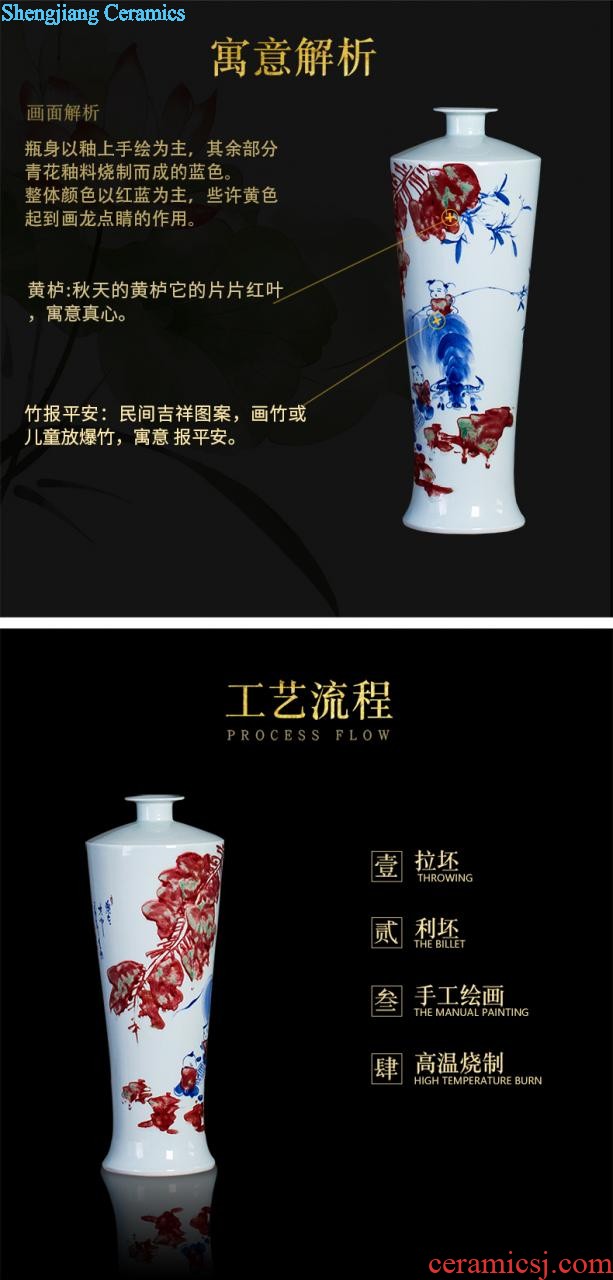 Famous master of jingdezhen ceramics hand-painted vases, flower arrangement enjoy sitting room of Chinese style household decorative furnishing articles