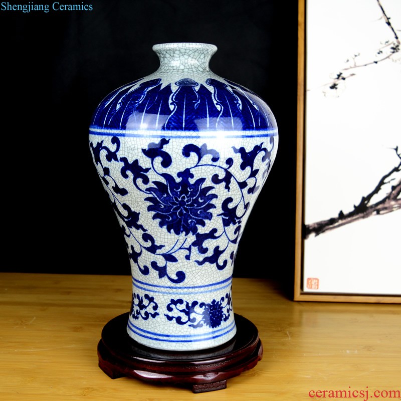 Jingdezhen ceramic Mediterranean style blues blue vase three-piece sitting room is contracted flower adornment furnishing articles