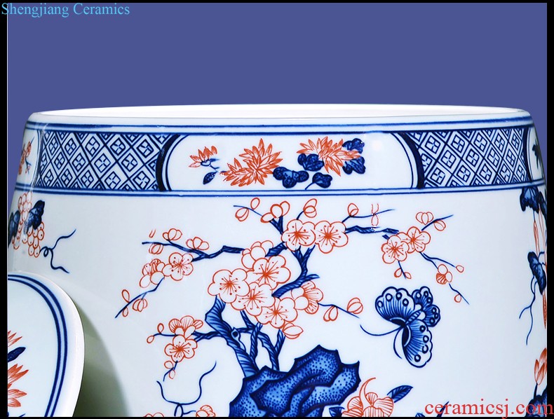 Jingdezhen porcelain vases, pottery and porcelain furnishing articles hand-painted arranging flowers blooming flowers sitting room of Chinese style household adornment ornament