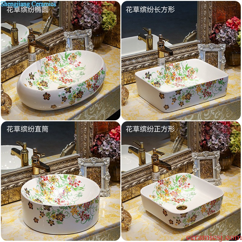 The package mail on bonsai, ceramic lavabo that defend bath lavatory basin art basin season blue gold rattan feather