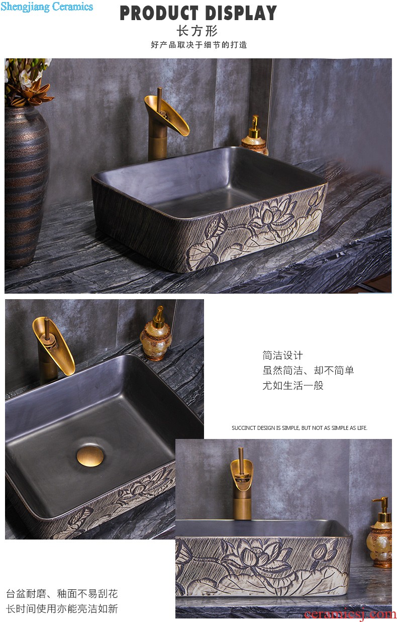 Koh larn tile neat package mail archaize of jingdezhen ceramic art basin of the basin that wash a face lavatory basin A067 on stage