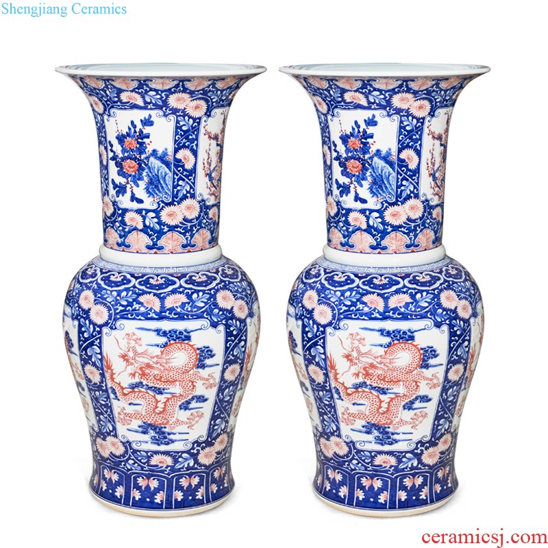 Jingdezhen ceramics Imitation of the qing yongzheng pastel sea dragon bell The sitting room home decoration collection furnishing articles