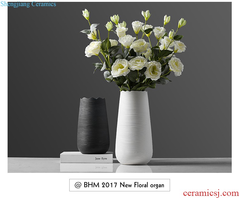 Vase furnishing articles flower arranging contracted sitting room small and pure and fresh household ceramic vase desktop Nordic flower vase decoration