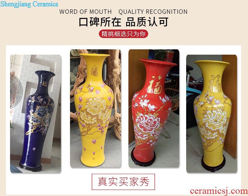 Jingdezhen ceramics three-piece vase modern Chinese style household sitting room porch decoration crafts are arranging flowers