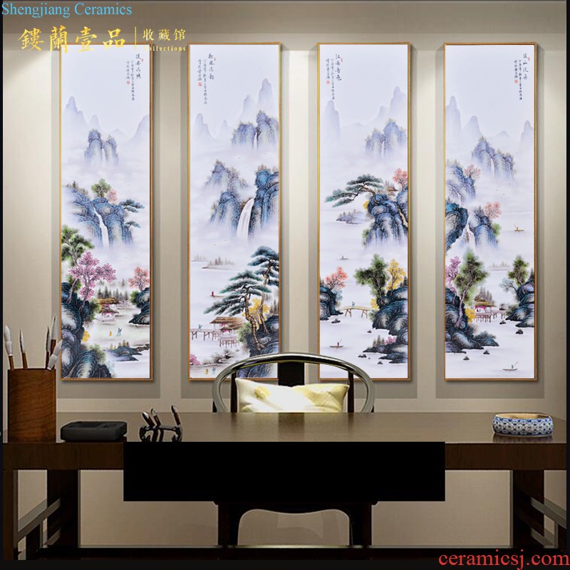 Jingdezhen ceramics powder enamel handpainted adornment, hang a picture of the great porcelain plate Chinese style household sitting room background wall furnishing articles