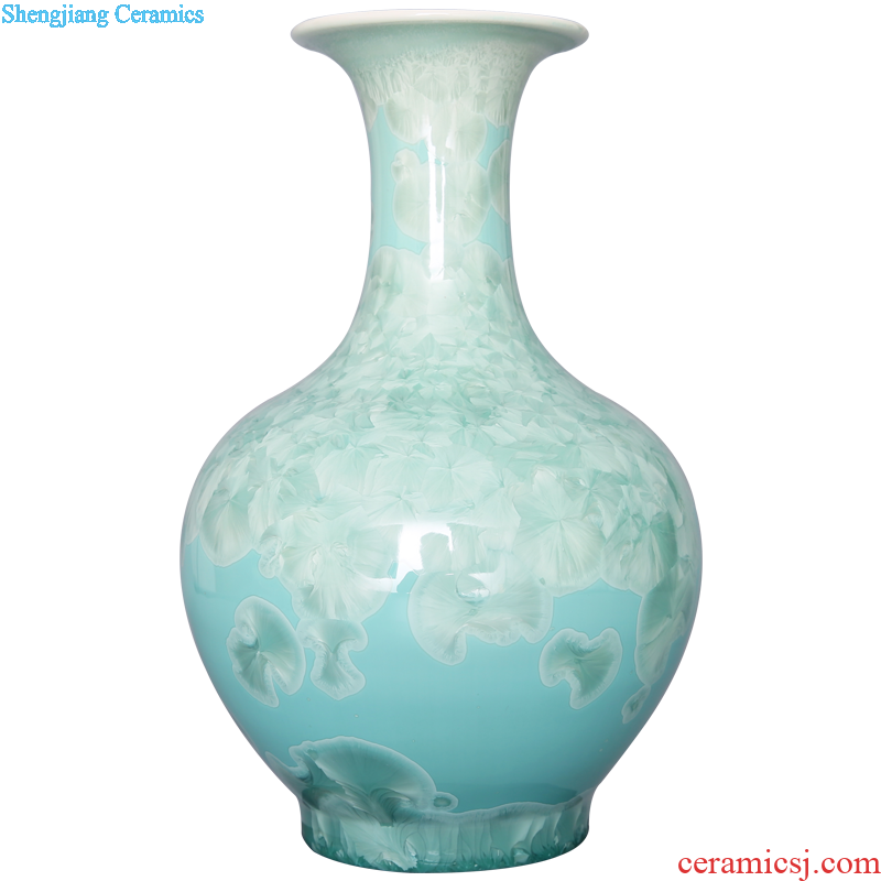 Jingdezhen porcelain in qianlong ears king porcelain paint painting of flowers and big vase The sitting room adornment is placed