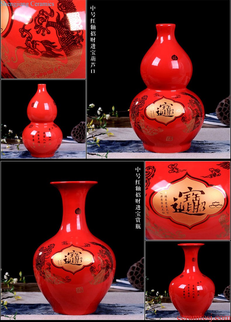 Jingdezhen ceramics vase furnishing articles kiln quiver of new Chinese style living room home wine decoration decoration process